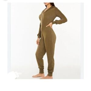 NWT Savage X Fenty Sleep & Shine Hooded Bodysuit Military Olive Green NWT size M